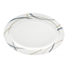 Πιατέλα Πορσελάνης Λευκή Με Σχέδιο Γραμμές 35,5cm