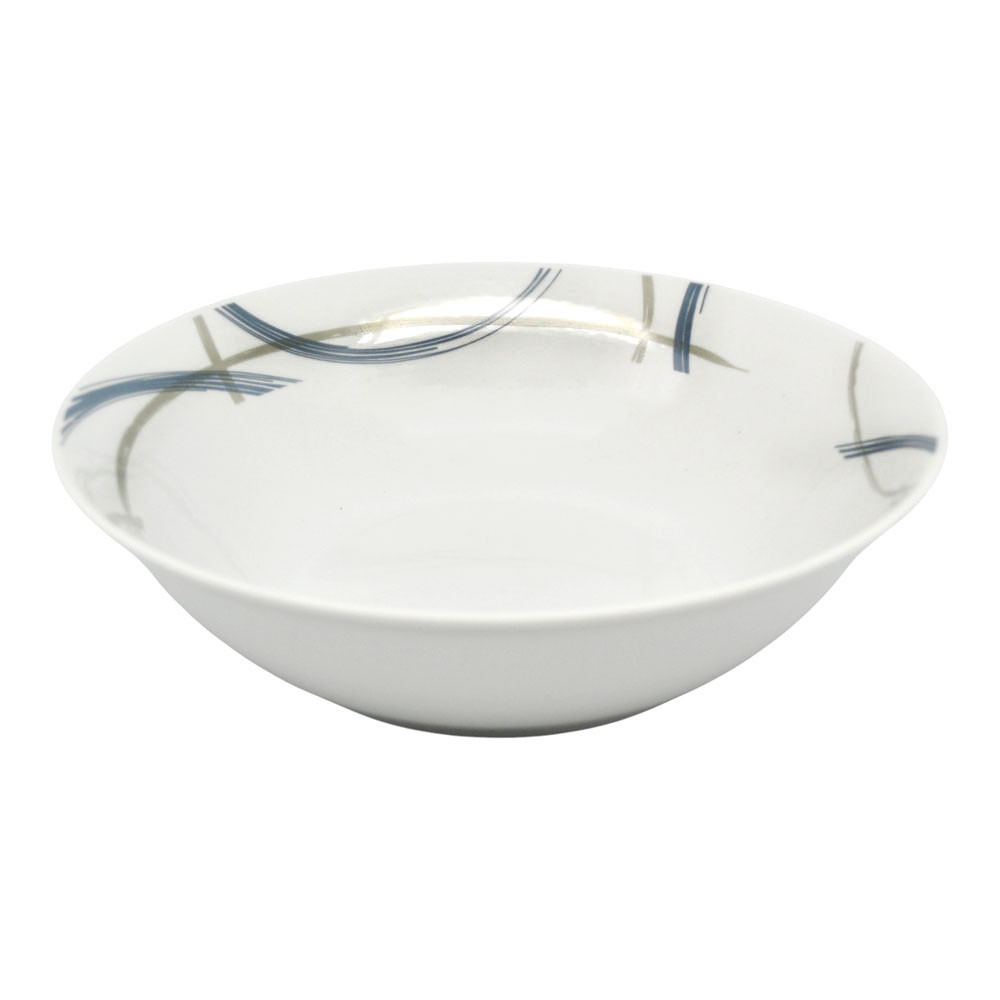 Μπολ Σαλάτας Πορσελάνης Λευκό Με Σχέδιο Γραμμές 23cm