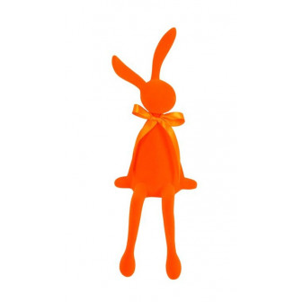 Arti Casa Πασχαλινός Διακοσμητικός Λαγός Βελουτέ Καθιστός Πορτοκαλί 38cm