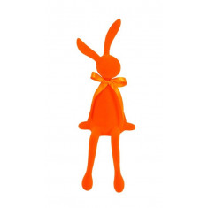 Arti Casa Πασχαλινός Διακοσμητικός Λαγός Βελουτέ Καθιστός Πορτοκαλί 38cm