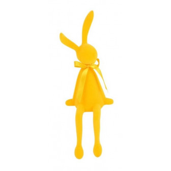 Arti Casa Πασχαλινός Διακοσμητικός Λαγός Βελουτέ Καθιστός Κίτρινος 38cm