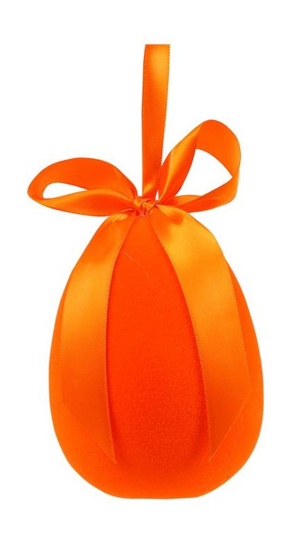Arti Casa Πασχαλινό Διακοσμητικό Αυγό Βελουτέ Με Κορδέλα Πορτοκαλί 15cm