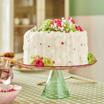 Atmosphera Τουρτιέρα Γυάλινη Rose Flower 28cm