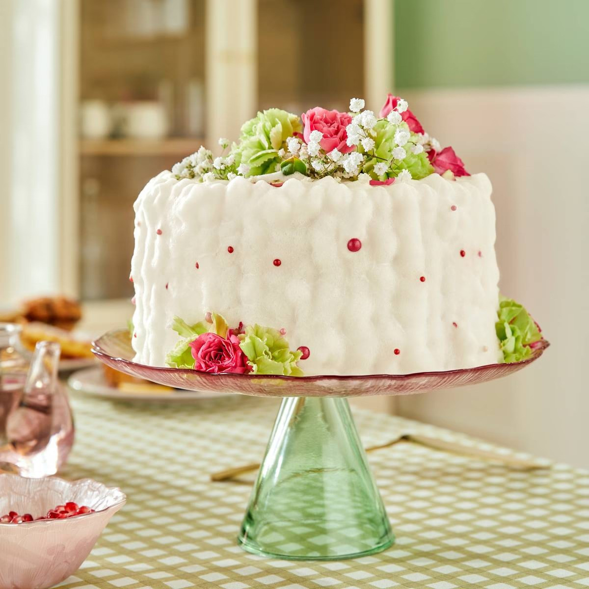 Atmosphera Τουρτιέρα Γυάλινη Rose Flower 28cm