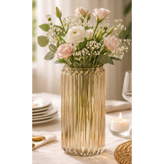 Atmosphera Διακοσμητικό Γυάλινο Βάζο Brown 26cm