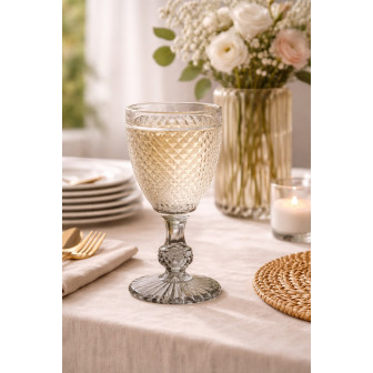 Arti Casa Ποτήρια Νερού Γυάλινα Σετ 6τμχ. Με Πόδι Diamond