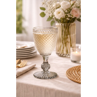 Arti Casa Ποτήρια Κρασιού Γυάλινα Σετ 6τμχ. Με Πόδι Diamond  260ml