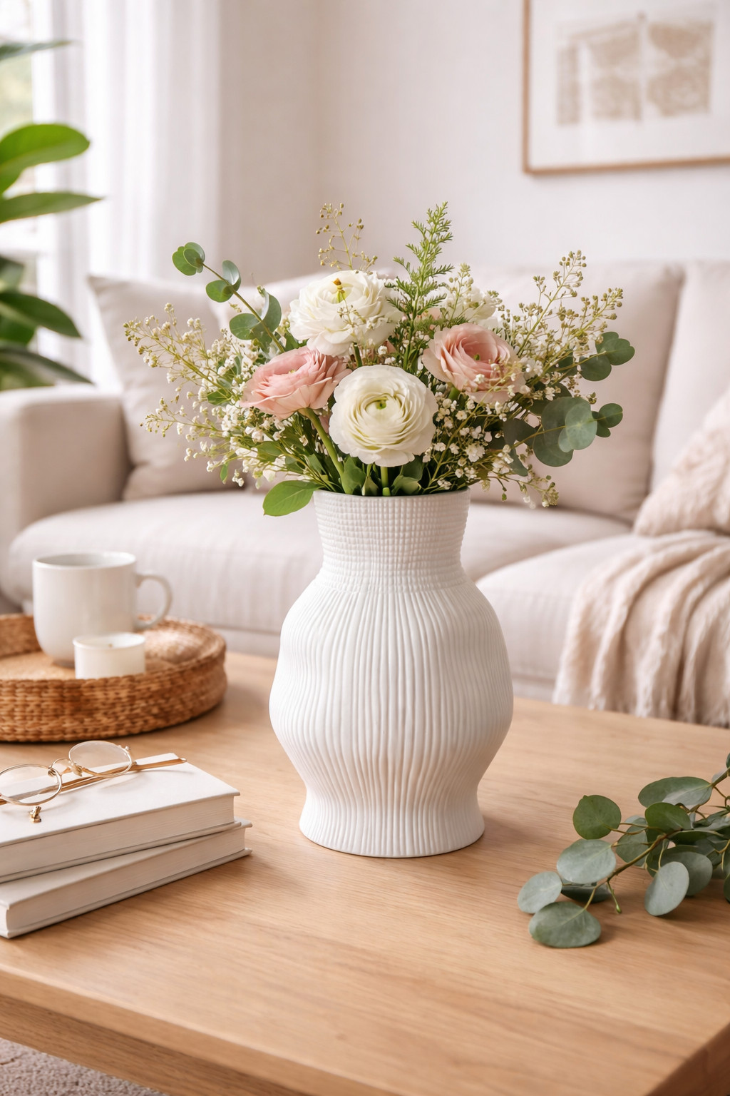 HFA Διακοσμητικό Βάζο Πορσελάνης Durable Terra Matt ΅΅White 23cm