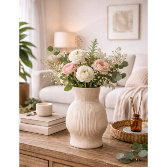HFA Διακοσμητικό Βάζο Πορσελάνης Durable Terra Matt Beige 23cm