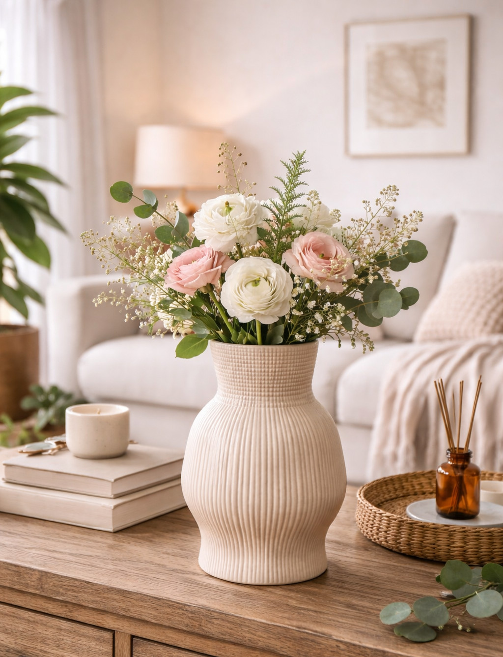 HFA Διακοσμητικό Βάζο Πορσελάνης Durable Terra Matt Beige 23cm