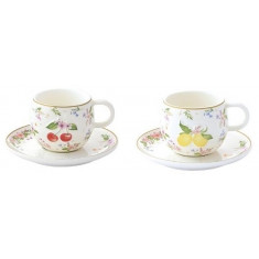R2S Φλυτζάνια Espresso Σετ 2Τμχ. Πορσελάνης Fancy Fruit Lemon - Cherry