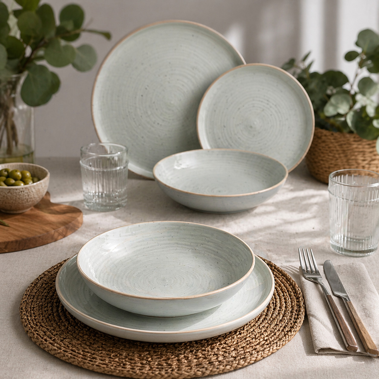 Ankor Σερβίτσιο Φαγητού Stonware 18τμχ. Harmonia Menta