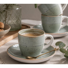 Φλυτζάνια Τσαγιού Stonware  Σετ 6τμχ. Harmonia Menta