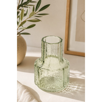 Countryfield Διακοσμητικό Γυάλινο Βάζο Για Λουλούδια Green 11cm