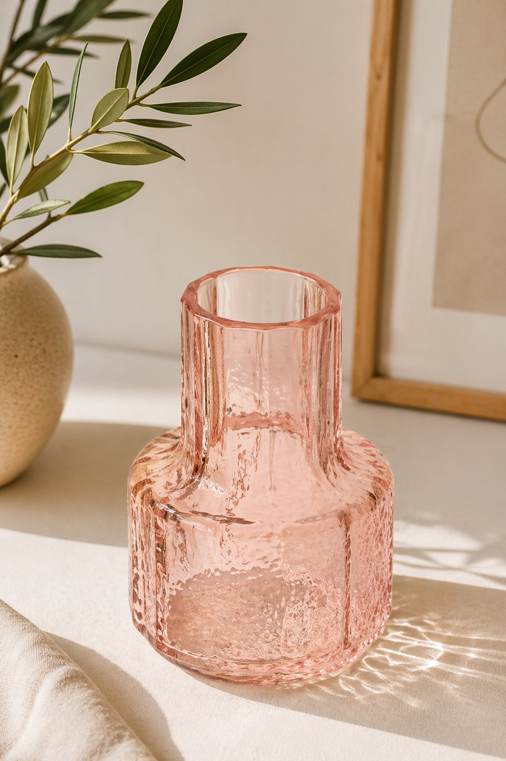 Countryfield Διακοσμητικό Γυάλινο Βάζο Για Λουλούδια Pink 11cm