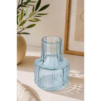 Countryfield Διακοσμητικό Γυάλινο Βάζο Για Λουλούδια Light Blue 11cm