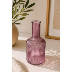 Arti Casa Διακοσμητικό Βάζο Γυάλινο Μωβ Stripe 20cm