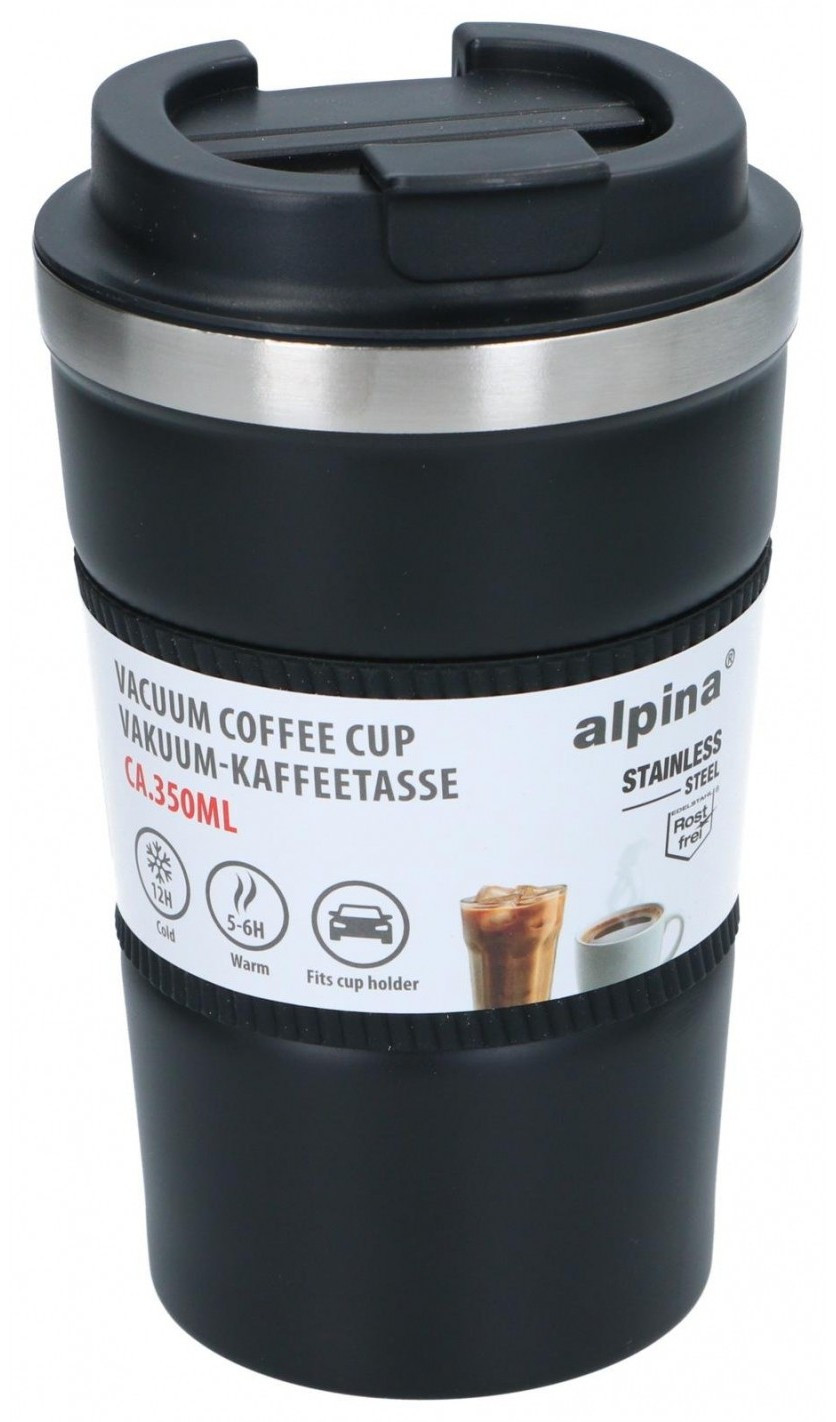 Alpina Ποτήρι Θερμός Ανοξείδωτο Black 350ml