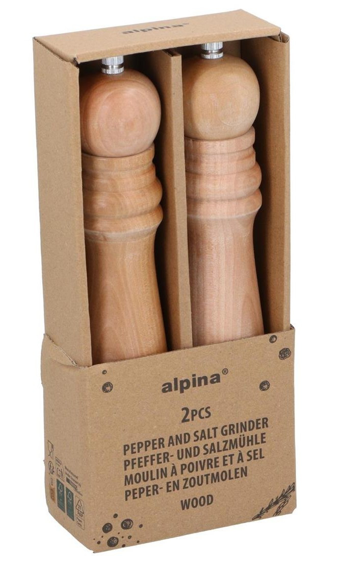 Alpina Μύλοι Αλατοπίπερου Σετ 2τμχ. Bamboo