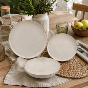 Σερβίτσιο Φαγητού Stonware 18τμχ. Harmonia Beige