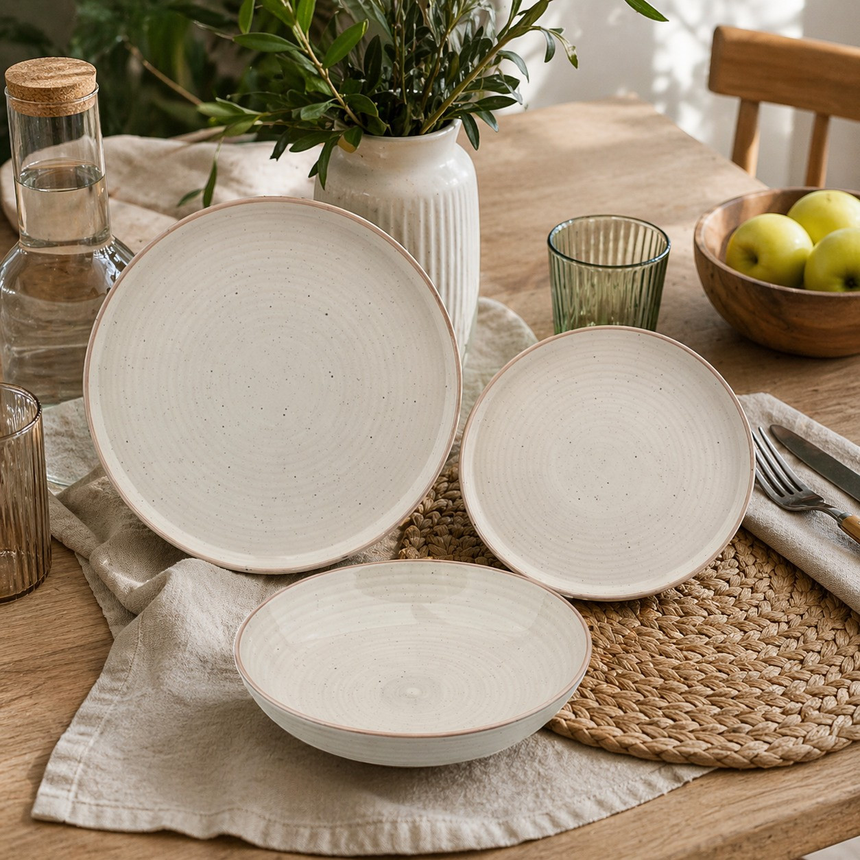 Σερβίτσιο Φαγητού Stonware 18τμχ. Harmonia Beige