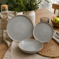 Σερβίτσιο Φαγητού Stonware 18τμχ. Harmonia Grey
