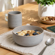 Μπολ Πρωινού Stonware Harmonia Grey 15cm