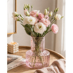 Countryfield Διακοσμητικό Γυάλινο Βάζο Για Λουλούδια Pink 19cm