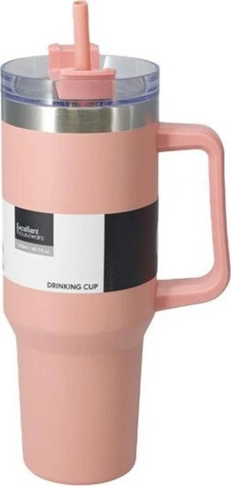 Excellent Houseware Θερμός Ποτήρι Ανοξείδωτο Με Καλαμάκ