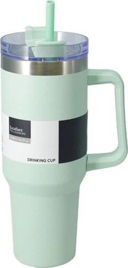 Excellent Houseware Θερμός Ποτήρι Ανοξείδωτο Με Καλαμάκ