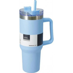 Excellent Houseware Θερμός Ποτήρι Ανοξείδωτο Με Καλαμάκι Blue 1200ml