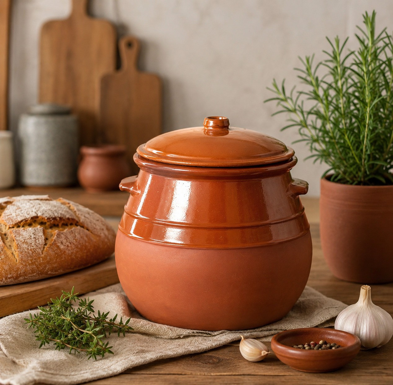 Alpina Γάστρα Πυρίμαχη 4.5lt Terracota Στρογγυλή 26cm