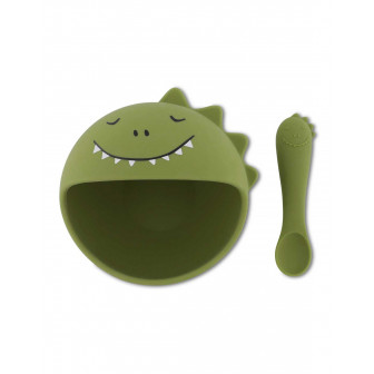 Trixie  Μπολ Σιλικόνης Και Κουτάλι First Meal Mr. Dino