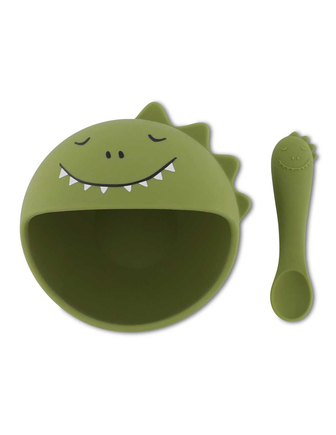 Trixie Μπολ Σιλικόνης Και Κουτάλι First Meal Mr. Dino