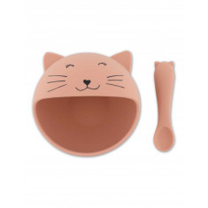 Trixie Μπολ Σιλικόνης Και Κουτάλι First Meal Mrs. Cat