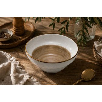 Μπολ Σαλάτας New Bone China Qountry Brown 20cm