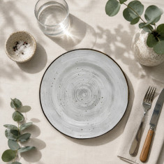 Πιατέλα Στρογγυλή 30cm New Bone China Country Grey