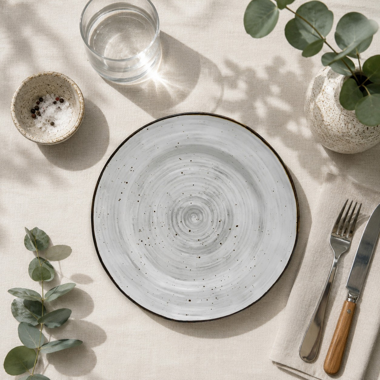 HFA Πιατέλα Στρογγυλή 30cm New Bone China Country Grey