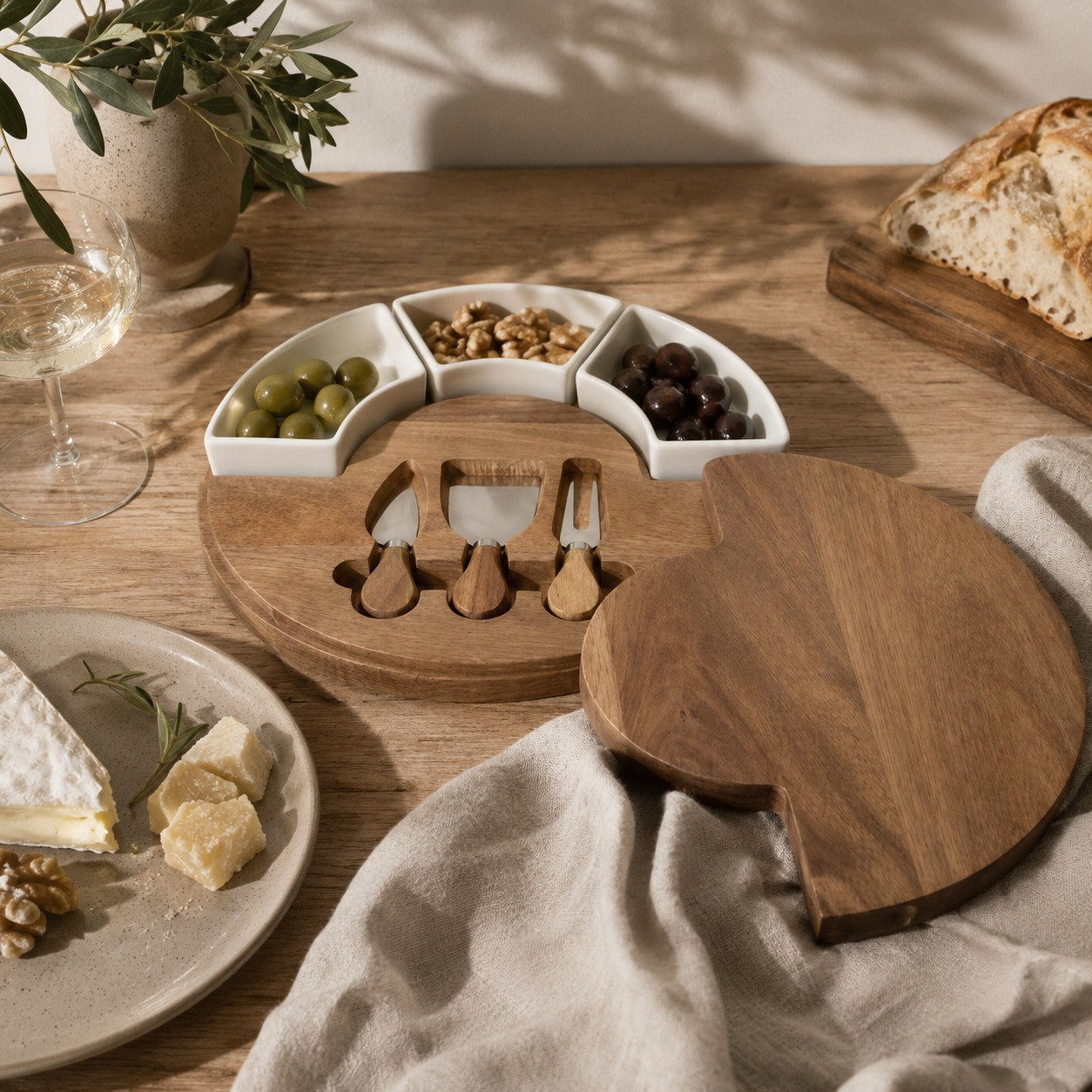 HFA Πλατό Τυριών Accacia Gourmet Σετ 3 Μπολ 3 Μαχαιράκι