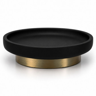 Θήκη Για Σαπούνι Poluresin Black Antique Gold 10cm