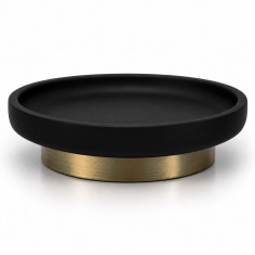 Θήκη Για Σαπούνι Poluresin Black Antique Gold 10cm