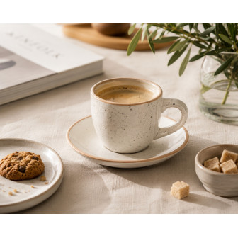 Φλυτζάνια Καφέ Stonware Σετ 6τμχ. Harmonia Beige