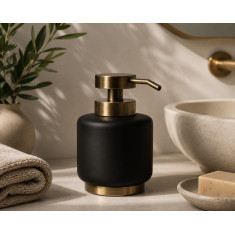 Dispenser Θήκη Για Κρεμοσάπουνο Poluresin Black Antique Gold