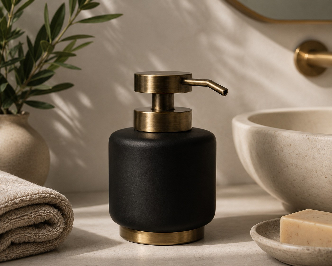 Dispenser Θήκη Για Κρεμοσάπουνο Polyresin Black Antique