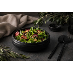 Rinart Porcelain Μπολ Σαλάτας Πορσελάνης Piana Pietra Nero 24cm