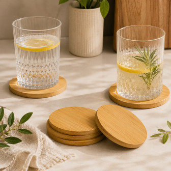 Σουβέρ Bamboo Στογγυλά Σετ 6Τμχ. 10cm