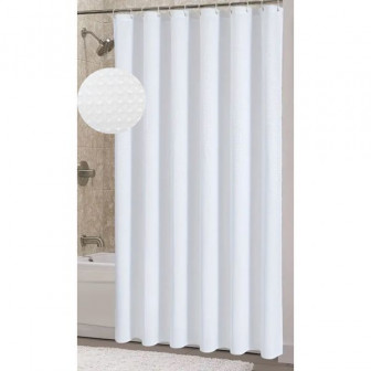 Κουρτίνα Μπάνιου Polyester White Ανάγλυφη 180x200cm