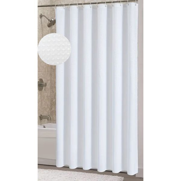 Κουρτίνα Μπάνιου Polyester White Ανάγλυφη 180x200cm