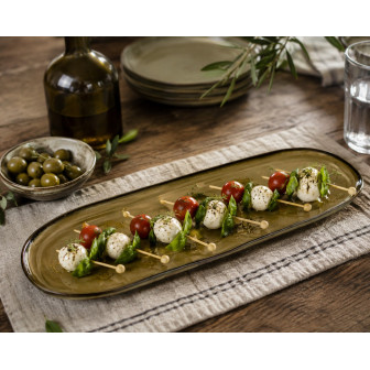 Πιατέλα Πορσελάνης Οβαλ Granite Glased Sand  50cm HFA