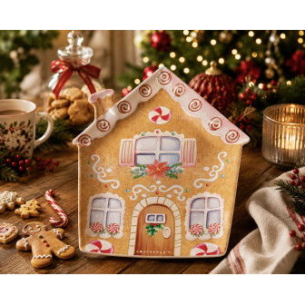 R2S Χριστουγεννιάτικη Πιατέλα Sweet Christmas Home 25cm